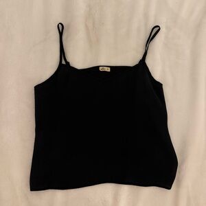 Hollister Black Silk V-Neck Top